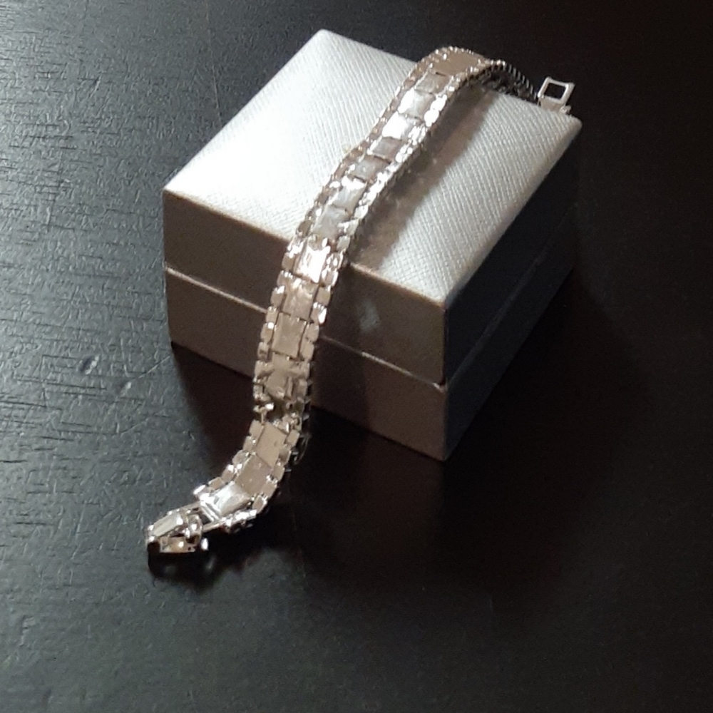 Unisex Silver-Tone CZ Bracelet - Picture 4 of 4